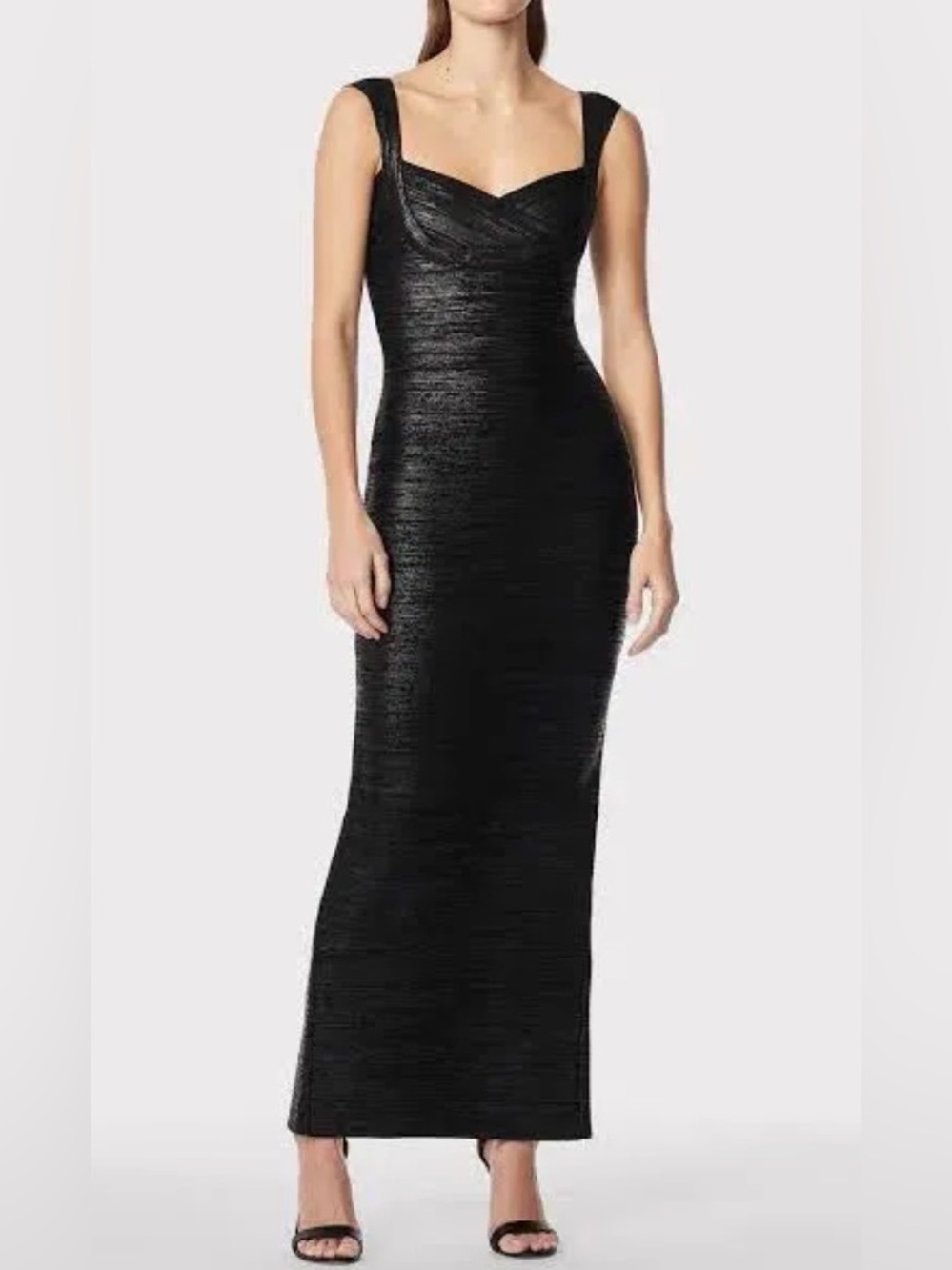 HERVE LEGER Herve Leger Black Foil Print Knit Bandage NWT